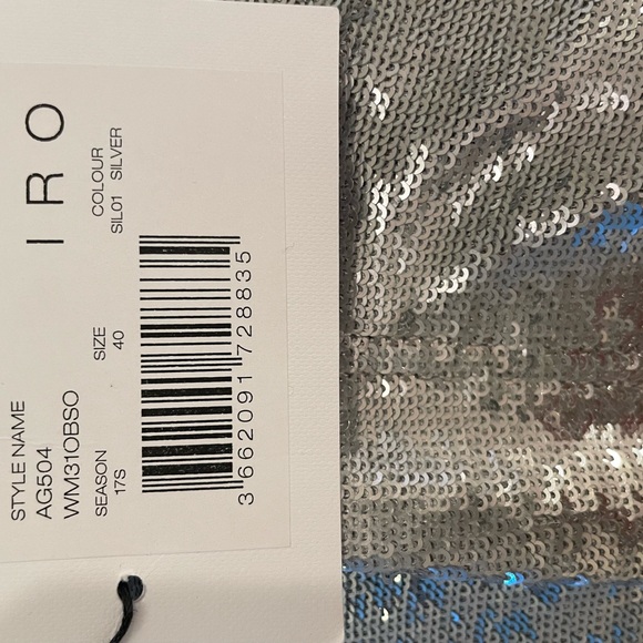 Iro silver sequin skirt, size 40, new - Picture 2 of 3
